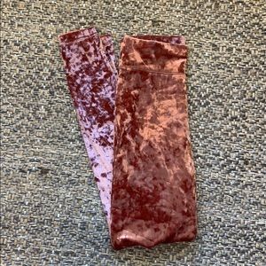 Aerie pink crushed velvet leggings